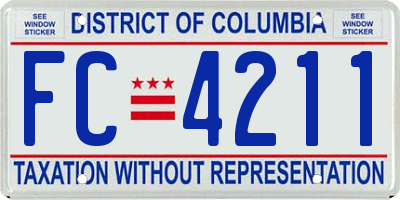 DC license plate FC4211