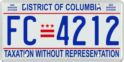 DC license plate FC4212