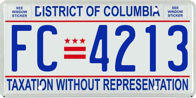 DC license plate FC4213