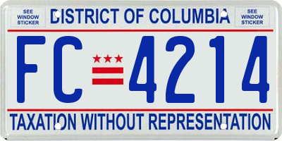 DC license plate FC4214