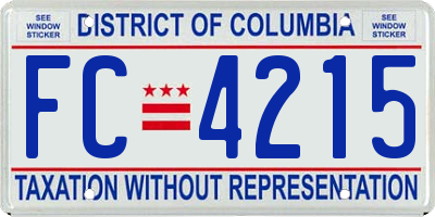 DC license plate FC4215