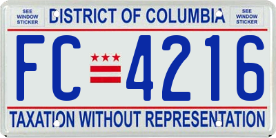 DC license plate FC4216