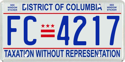 DC license plate FC4217