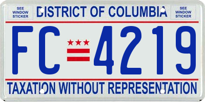 DC license plate FC4219