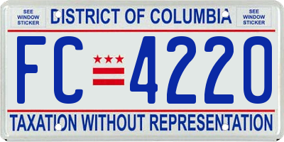 DC license plate FC4220