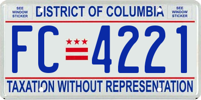 DC license plate FC4221