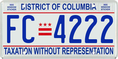 DC license plate FC4222