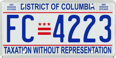 DC license plate FC4223