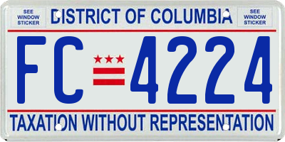 DC license plate FC4224