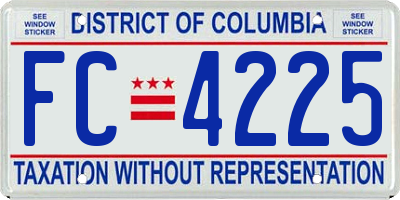 DC license plate FC4225