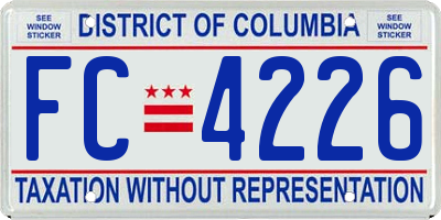 DC license plate FC4226