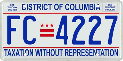 DC license plate FC4227