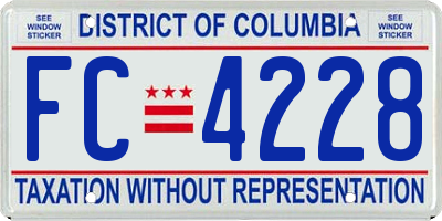 DC license plate FC4228