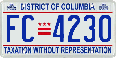 DC license plate FC4230