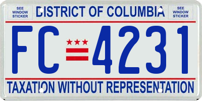 DC license plate FC4231