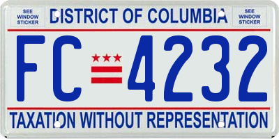 DC license plate FC4232