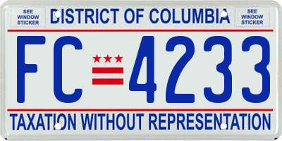 DC license plate FC4233