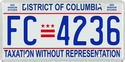 DC license plate FC4236