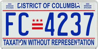 DC license plate FC4237