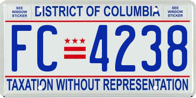 DC license plate FC4238