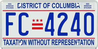 DC license plate FC4240