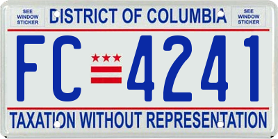 DC license plate FC4241