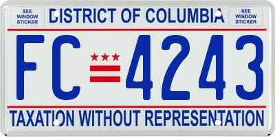 DC license plate FC4243