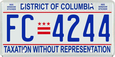 DC license plate FC4244