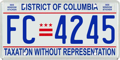 DC license plate FC4245