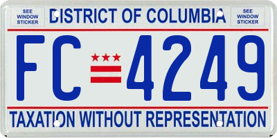 DC license plate FC4249