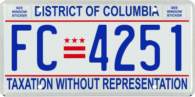 DC license plate FC4251