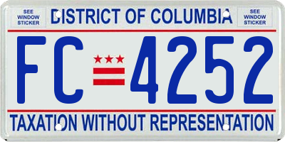 DC license plate FC4252