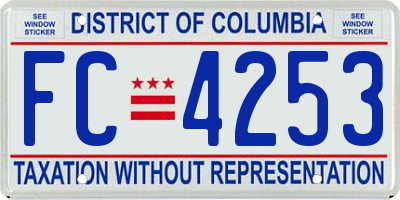 DC license plate FC4253