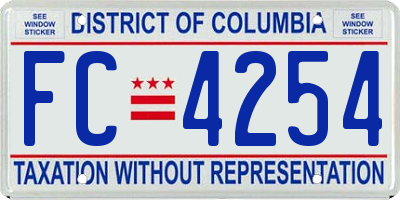 DC license plate FC4254