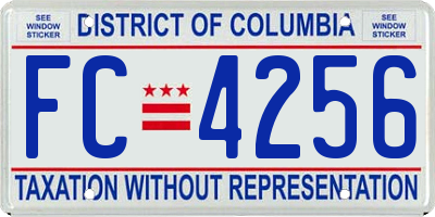 DC license plate FC4256