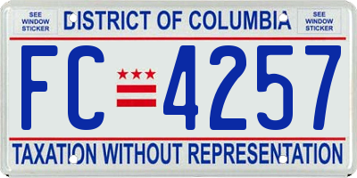 DC license plate FC4257