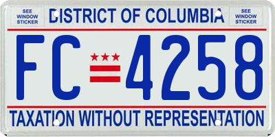 DC license plate FC4258