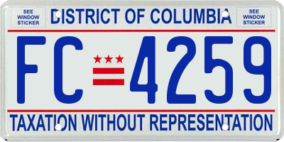 DC license plate FC4259