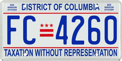 DC license plate FC4260