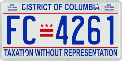 DC license plate FC4261