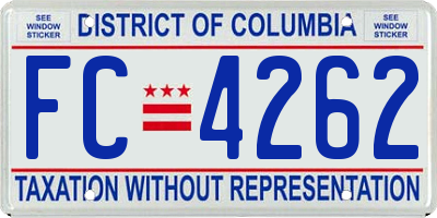 DC license plate FC4262