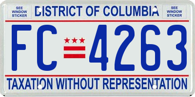 DC license plate FC4263