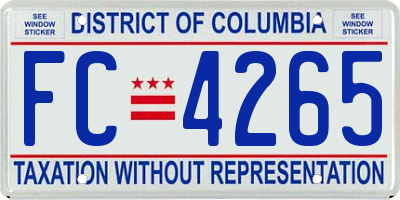 DC license plate FC4265