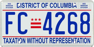 DC license plate FC4268