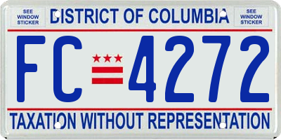 DC license plate FC4272