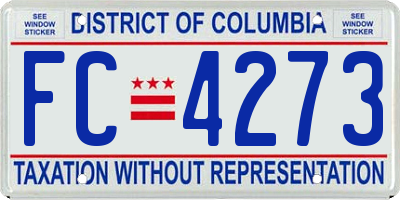 DC license plate FC4273