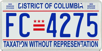 DC license plate FC4275