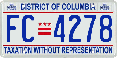 DC license plate FC4278