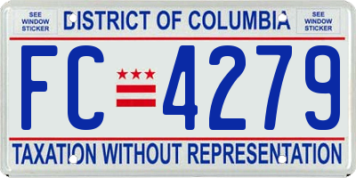 DC license plate FC4279