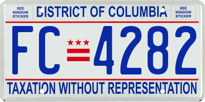 DC license plate FC4282